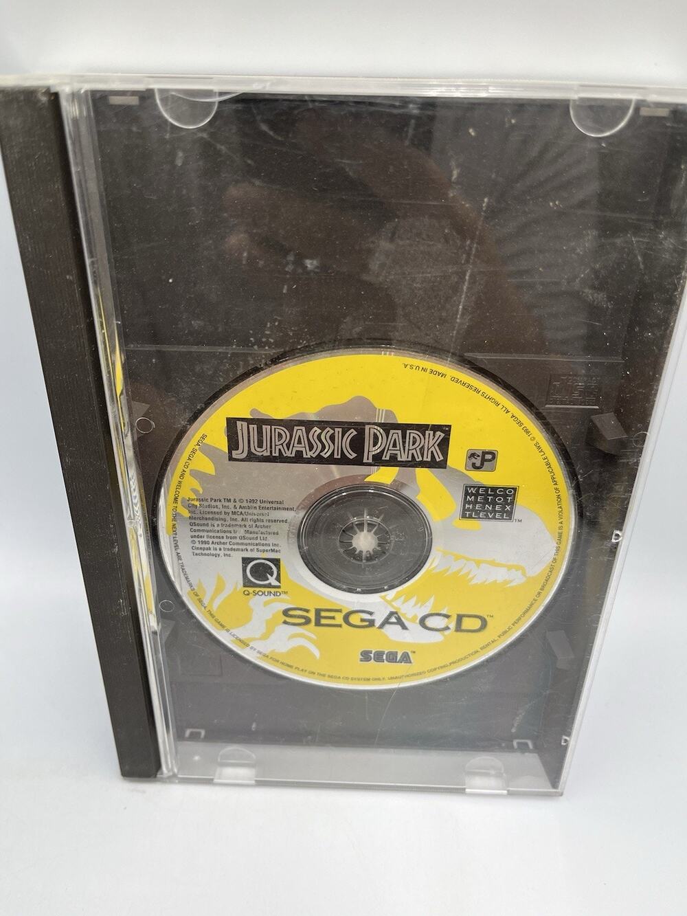 Jurassic Park Sega CD game w/ Case & Disc - Tested